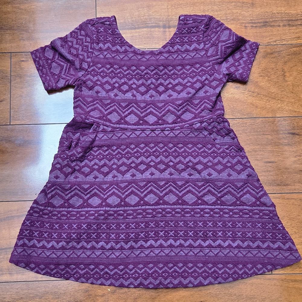 Purple Patterned Kids Dress